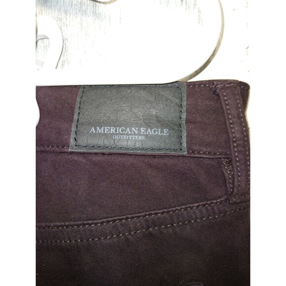 American Eagle Outfitters Supersuperstretch X4 Hi-Rise Jegging 14 Dark Burgundy - Picture 4 of 5